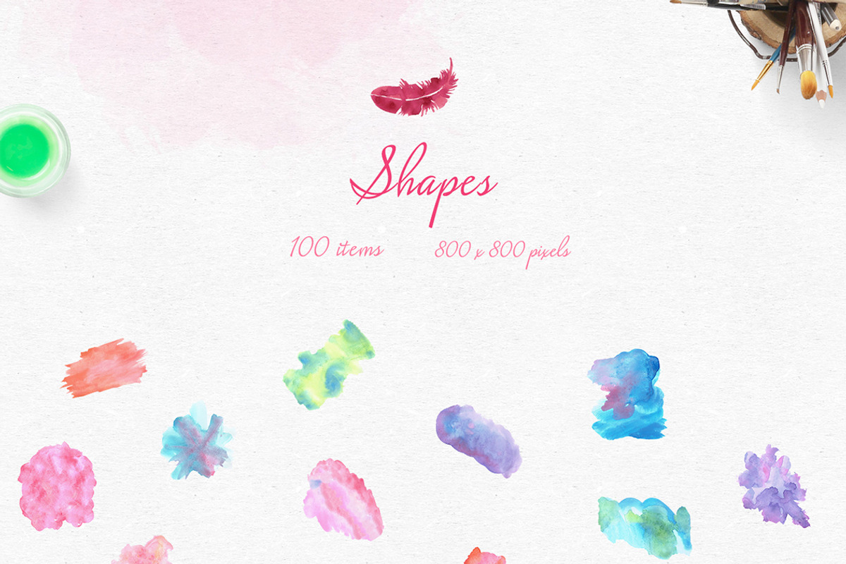 Aqualove - Watercolor Goodies, a Texture Graphic by Uzers (Photo 4 of 5)