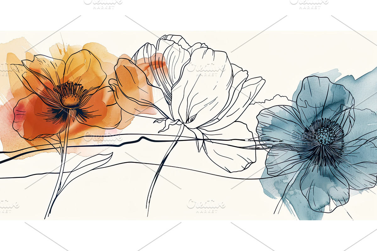 Minimalist Floral Abstract Design, an Illustration by Lermont51