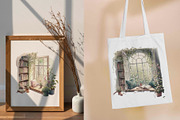 8 Watercolor Cozy Reading Nook Clipa, an Illustration by Jalina Clipart Studio (Thumbnail 5 of 5)