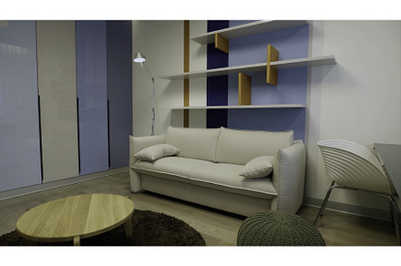 Colorful new empty room interior, an Architecture Photo by Media Whale Stock