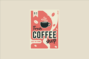 coffee shop vector poster vintage, a Poster Template by zyxroun shop