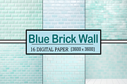 Blue Brick Wall, a Pattern Graphic by Printable Treasure (Thumbnail 1 of 5)