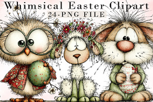 Whimsical Easter Clipart, an Illustration by Libby Wishes