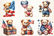 4th of July Teddy Bear Clipart, a Seasonal Illustration by Rose Art (Thumbnail 2 of 4)