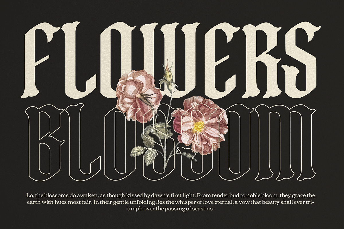 Mythic Griffin | Blackletter Font, a Blackletter Font by Denustudios (Photo 6 of 12)
