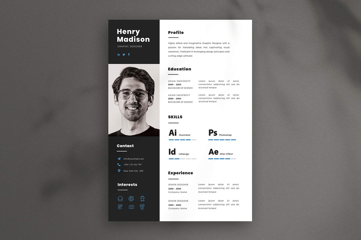 Graphic Designer Resume, a Resume Template by Saman Osama (Photo 2 of 4)