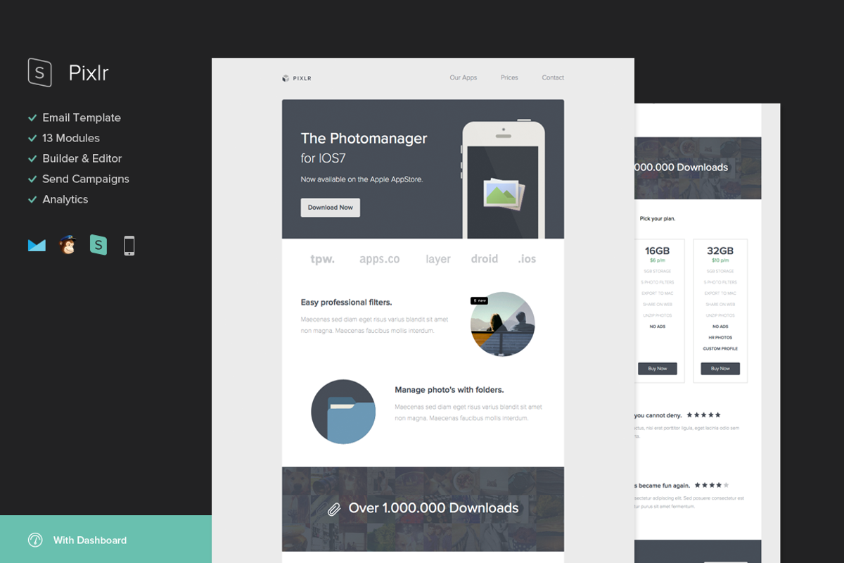 Pixlr Email Template + Builder, an Email Template by StampReady Templates (Photo 1 of 3)