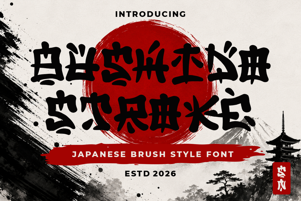 Bushido Stroke Japanese Brush Font, a Font by PutraCetol Studio (Photo 1 of 5)