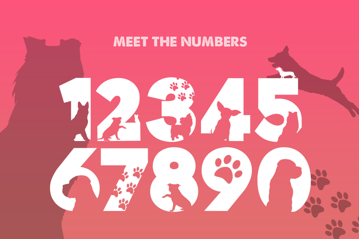 Doggies Silhouette Font preview 3