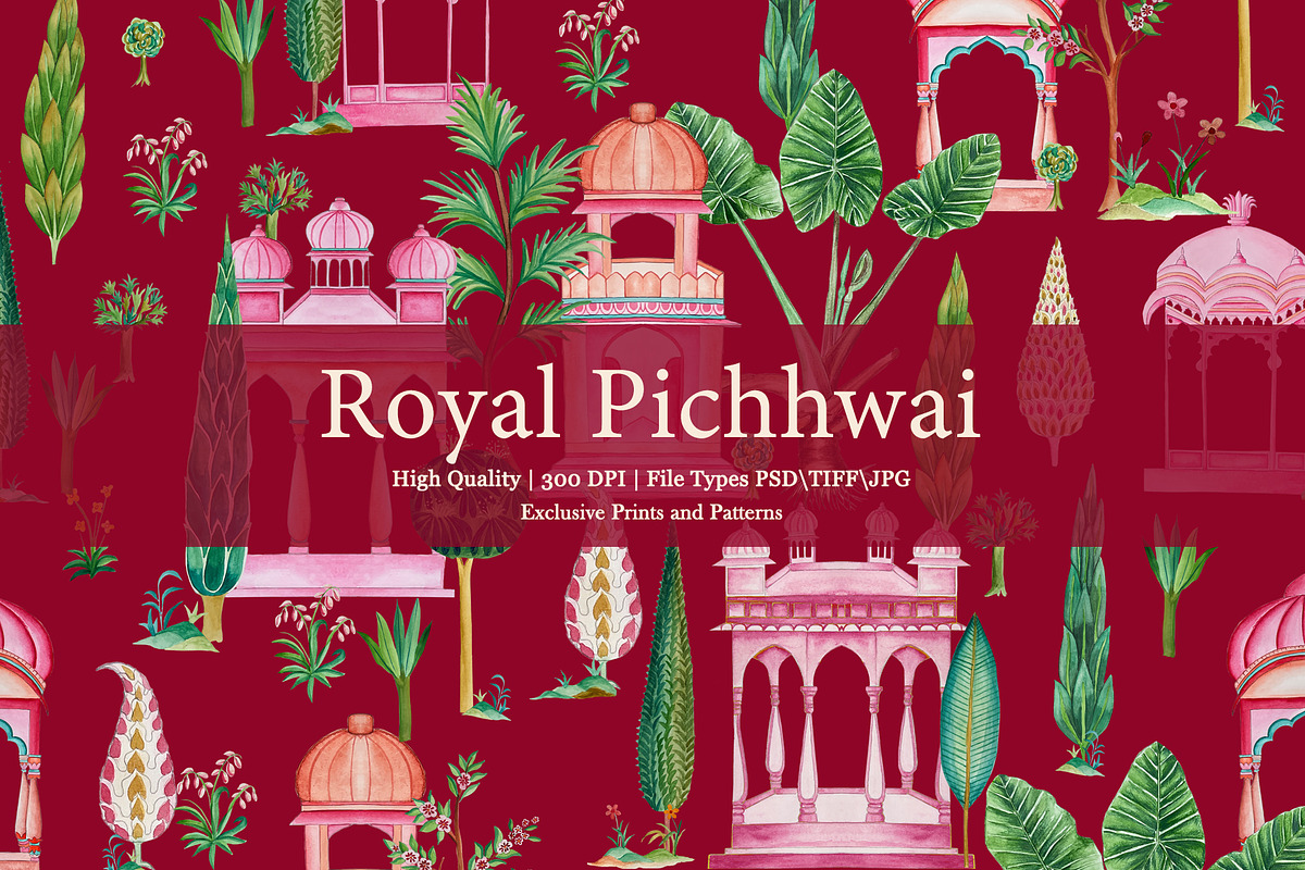 Royal Pichhwai Prints & Patterns, a Pattern Graphic by GND ART STUDIO (Photo 1 of 8)