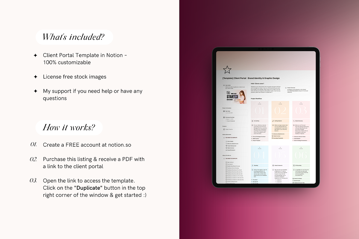 Notion Client Portal For Designer, a Stationery Template by TheCoastlineStudio (Photo 8 of 9)