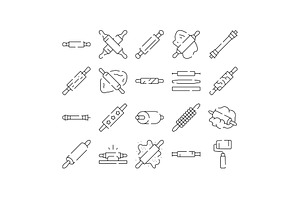 Rolling pin kitchen utensil for, an Object Graphic by pikepicture