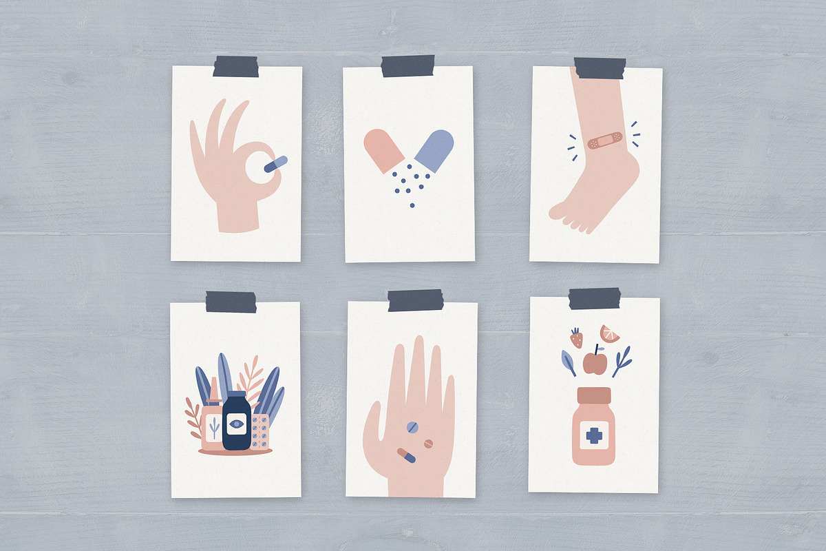 Medicine. Objects and patterns, a Healthcare Illustration by kondratya (Photo 6 of 8)