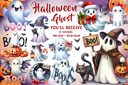 Halloween Ghost Clipart, an Illustration by CreationArt (Thumbnail 1 of 5)