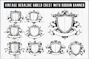 Hand-Drawn Heraldic Shield and Ribbo, a Graphic by Creativeshirt