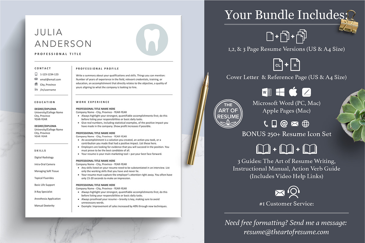 Dental Resumes | Dentist CV Resume, a Resume Template by The Art of Resume (Photo 2 of 8)