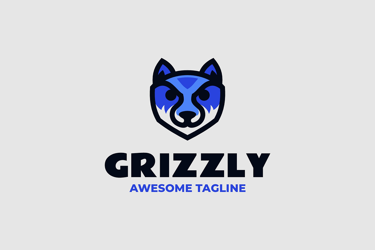 Grizzly Simple Mascot Logo, a Branding & Logo Template by Artnivora.Std