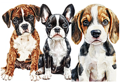 Watercolor Puppies Clipart, an Animal Illustration by PrintHaven Designs (Thumbnail 7 of 10)