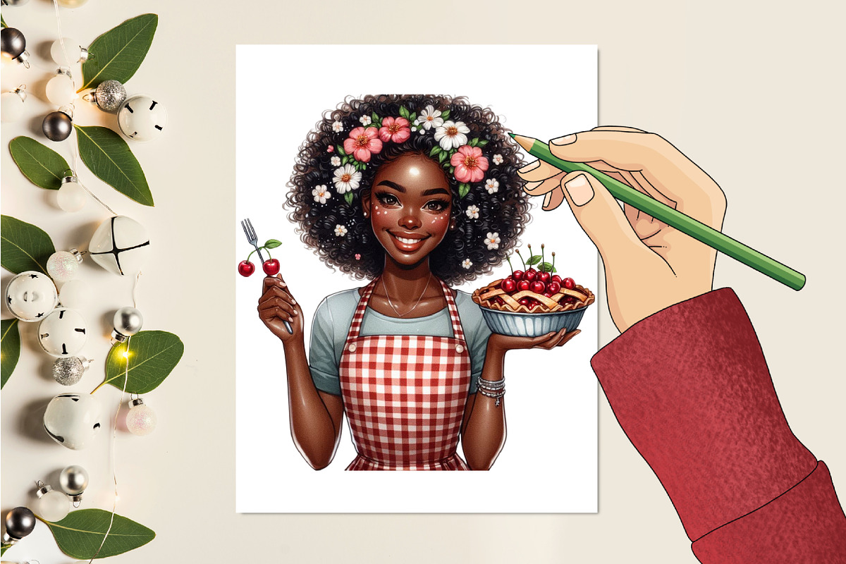 Black Spring Vintage Woman Cliparts, a Person Illustration by RobertsArt (Photo 6 of 9)
