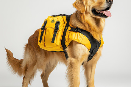 Golden Retriever dog wearing a golde, an Animal Photo by Pixeness