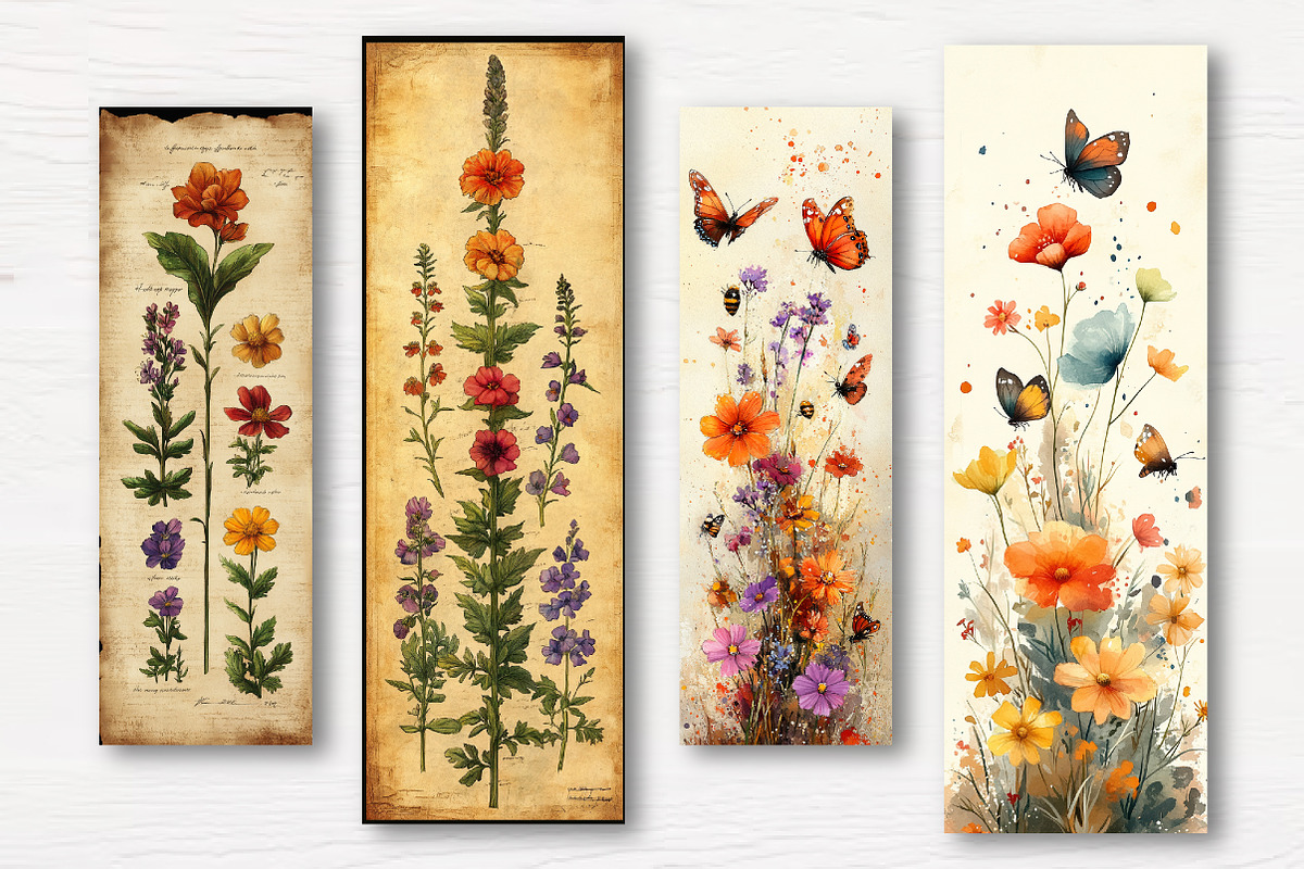 Wildflower Printable Bookmark, an Illustration by Watercolor design (Photo 2 of 4)
