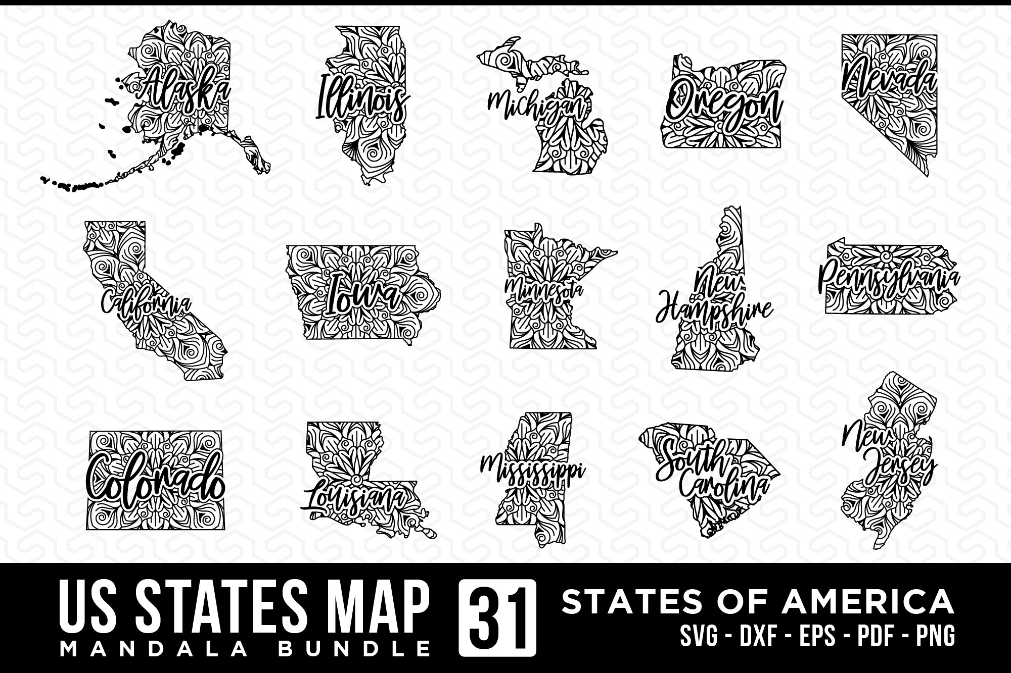 US States Map Bundle, a Graphic by CraftlabSVG