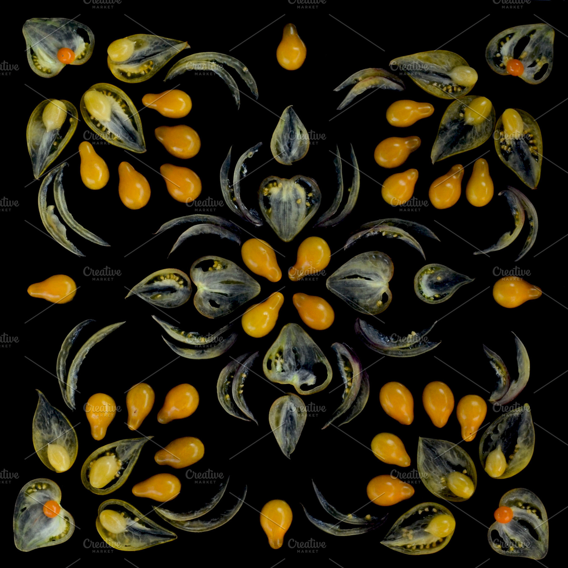 tomato slice pattern, a Photo by Miratomm