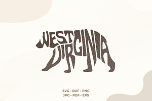 West Virginia SVG | Bear Shape Word