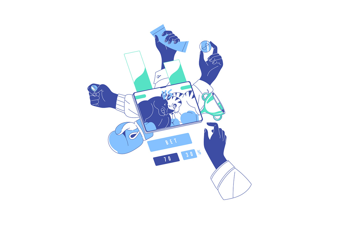 Gambling people bet on sports online, a Sport Illustration by PaperTrident (Photo 7 of 13)