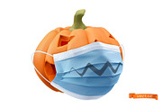Pumpkins in surgical masks, vectors, an Icon by Allevinatis Studio (Thumbnail 3 of 3)
