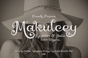 Makulcey Script Font, a Script Font by madeDeduk