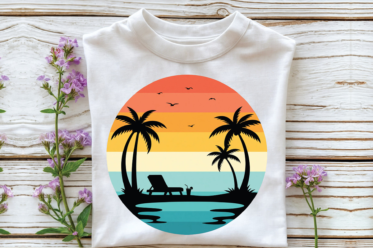 Sunset Palm Trees PNG, an Object Graphic by CraftArtStudio