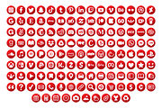 Red Circle Social Media Icons Set, an Icon by Running With Foxes (Thumbnail 9 of 9)