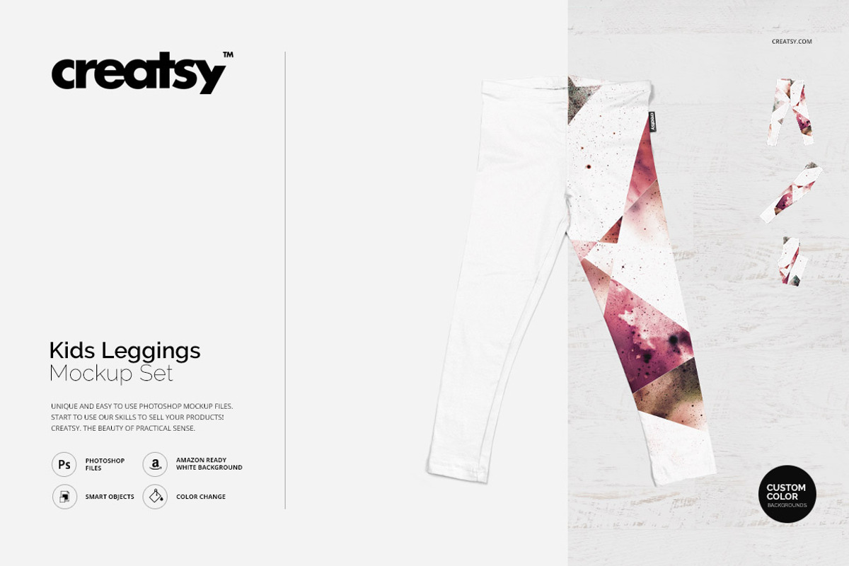 Kids Leggings Mockup Set, a Bottom Mockup by creatsy4 (Photo 1 of 8)