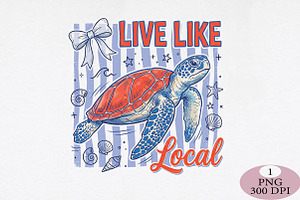 Retro Summer Sarcastic Beach Turtle, an Illustration by Daily.Designs