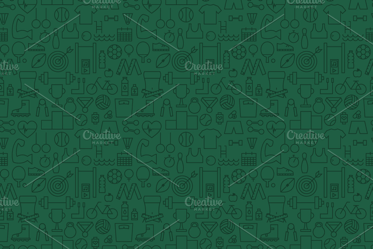 Sport Fitness Line Seamless Patterns, a Pattern Graphic by Anna_leni (Photo 5 of 7)