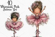 Whimsical Pink Ballerina Girl PNG, a Seasonal Illustration by Canvas Craft (Thumbnail 1 of 7)
