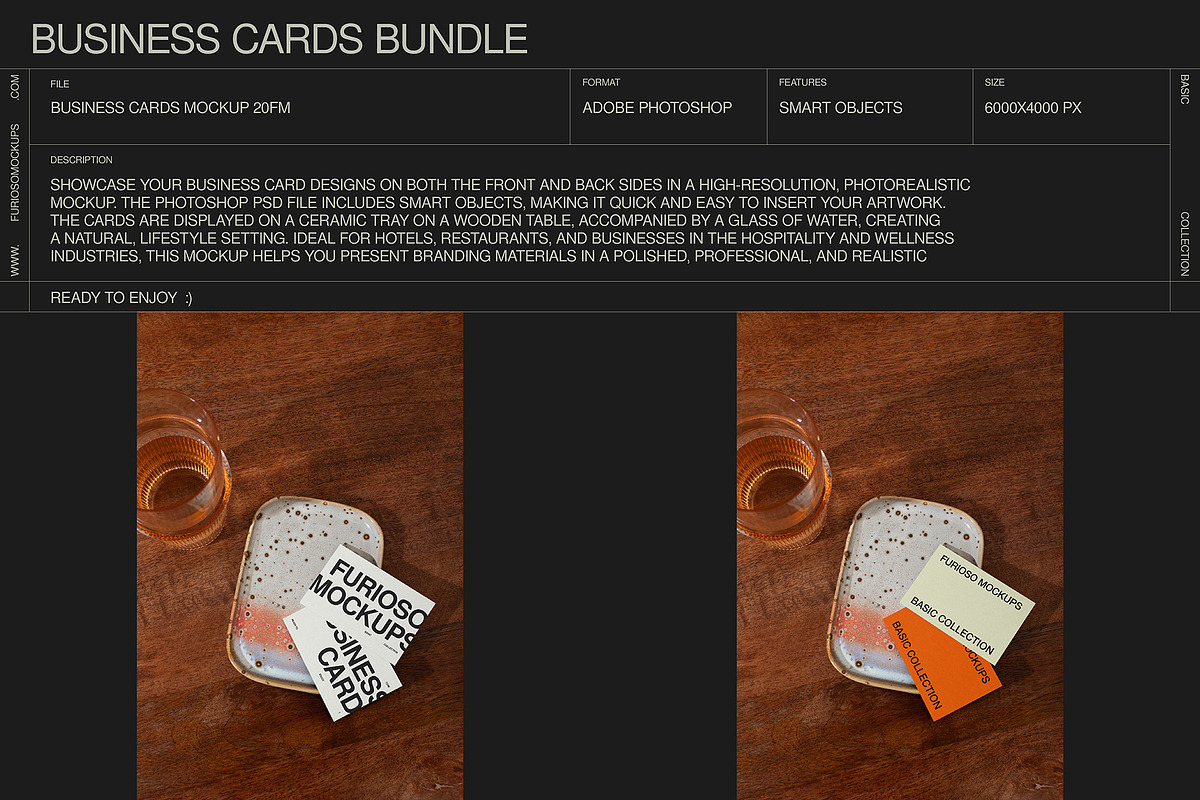 Business Cards Mockup Bundle – 6 PSD, a Merchandise Mockup by FURIOSO mockups (Photo 7 of 15)
