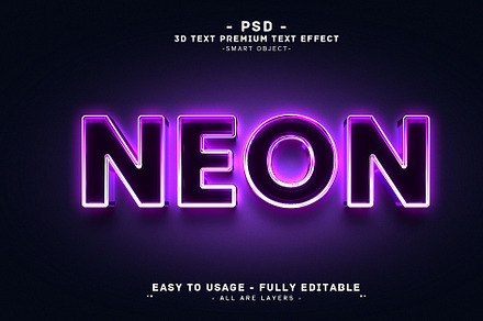 Neon editable 3D text effect style, a Layer Style Add-On by Md Jahidul99