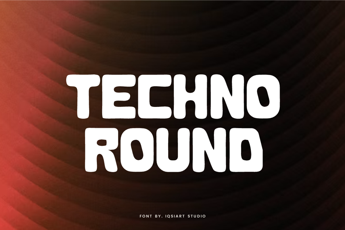 Mosaxe - Techno Round Font, a Sans Serif Font by Iqsiart Studio (Photo 2 of 7)