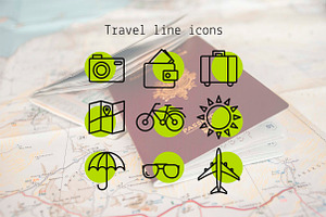 Travel line icons, a Duotone Icon by Lyolya Profitrolya