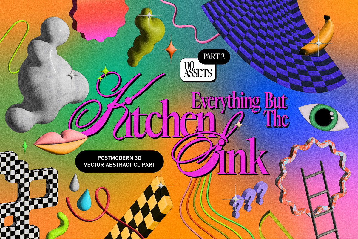Neo 3D Postmodern Elements 2, an Object Graphic by angelainthefields (Photo 1 of 13)