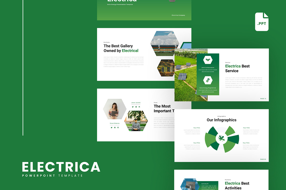 Electrica - Solar Energy PowerPoint, a Design Template by Ermedia Studio (Photo 1 of 7)