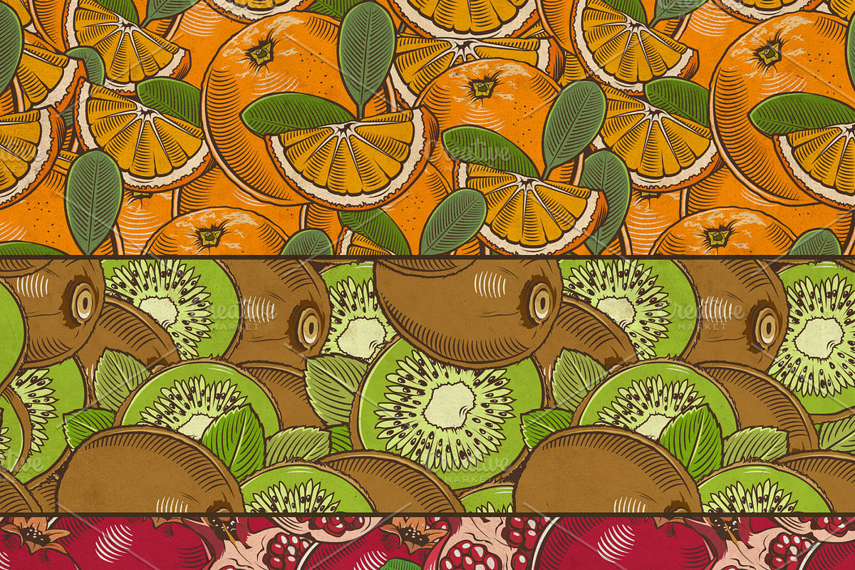 Fruits & Vegetables Vintage Patterns, a Pattern Graphic by ConceptCafe (Photo 3 of 5)