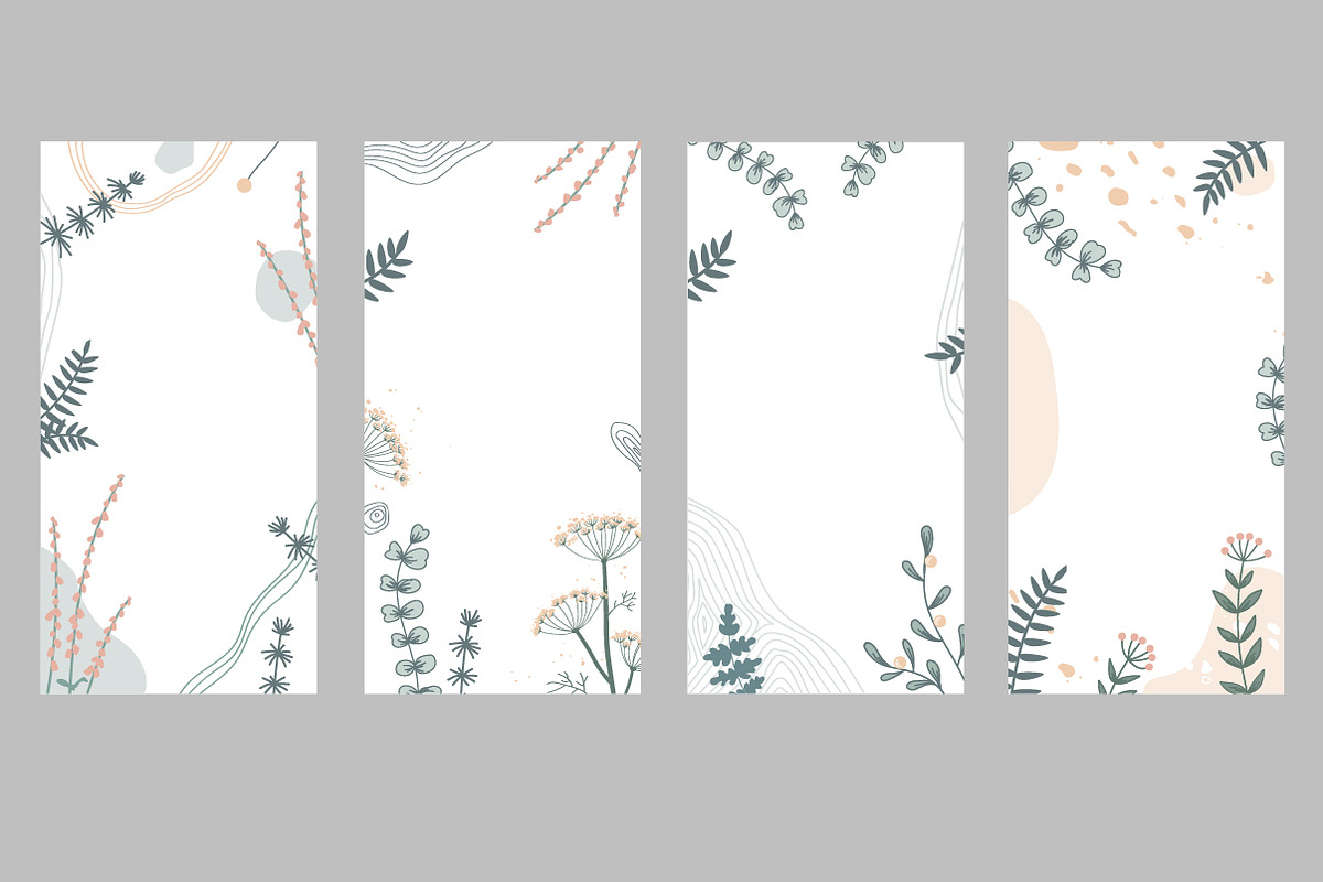Abstract floral background set, a Poster Template by Toltemara