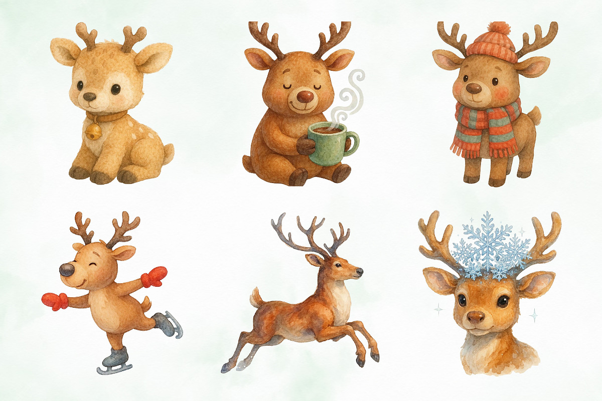Cute Christmas Reindeer Sublimation, an Illustration by Creative Art (Photo 2 of 9)