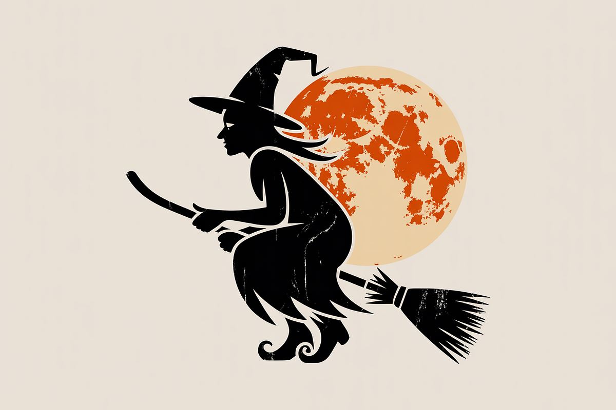 Flying Witch Black Silhouette Bundle, an Illustration by Amazin_art (Photo 4 of 7)