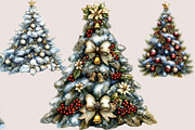 Brushstroke Christmas Tree Clipart, a Seasonal Illustration by SVGArt (Thumbnail 2 of 10)