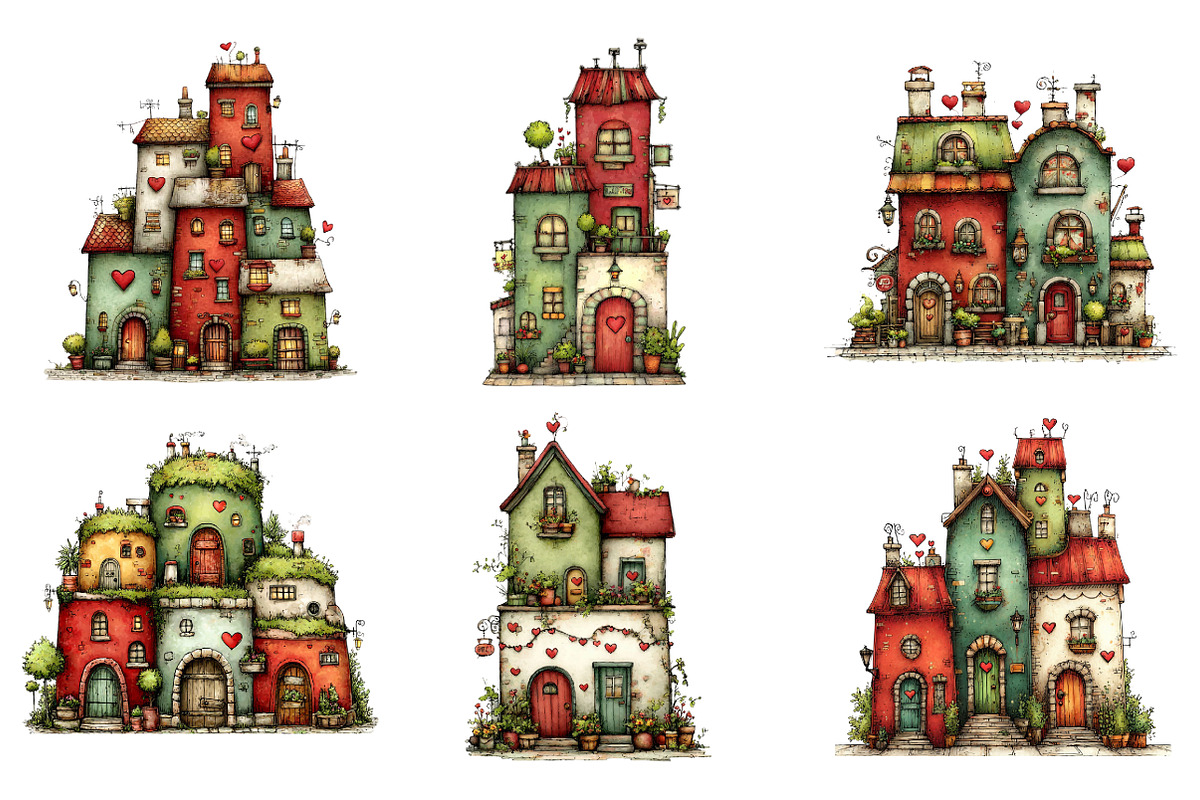 Farmhouse Valentine Clipart, an Illustration by SinaCreation (Photo 2 of 11)