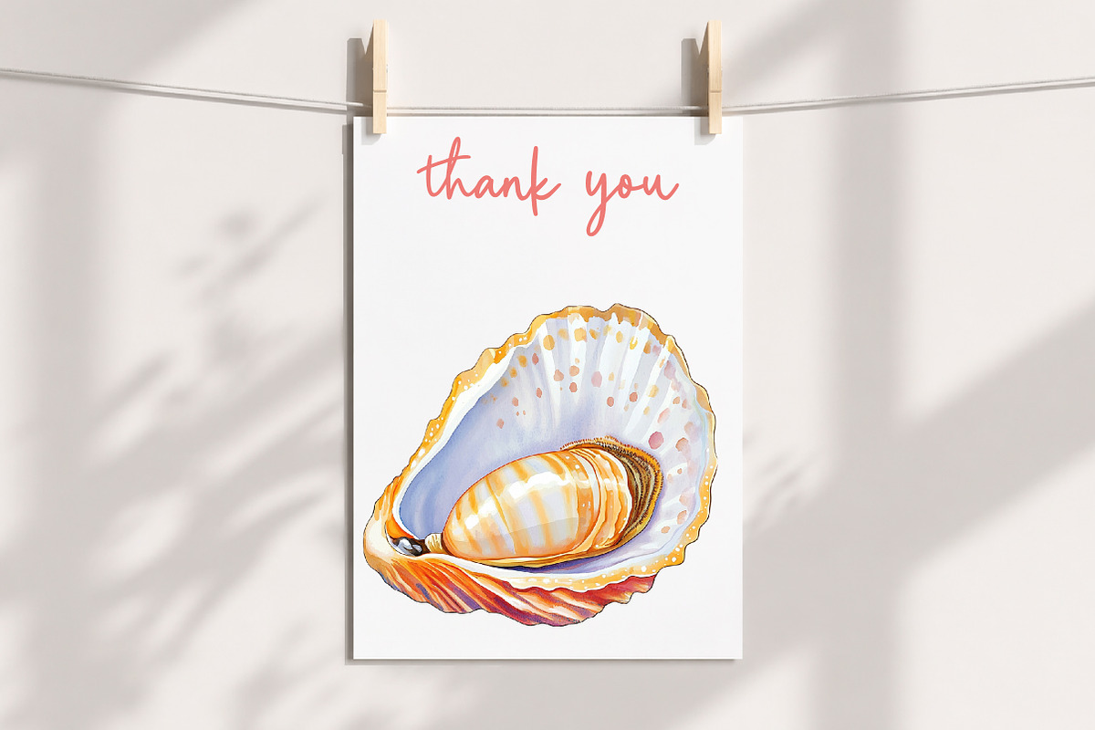 Watercolor Seashell Clipart Set, an Illustration by Libby Wishes (Photo 7 of 7)